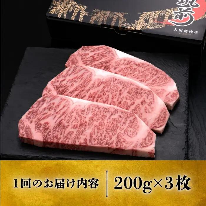 【全2回定期便】博多和牛 サーロインステーキ 200g×3枚 VBK008 ステーキ 3枚
