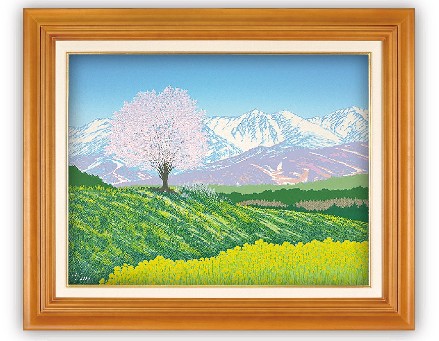 
            「春の旋律」　※額が選べる | 埼玉県 東松山市 版画 額付 小川手漉和紙 日本版画会 小暮真望 芸術 美術 風景 自然 送料無料 バージョン 美しい ギャラリー アーティスト アート ART 芸術 デザイン インテリア 絵画 限定版 芸術品 オリジナル 長野県 白馬村 野平の一本桜 桜 菜の花 山 春
          