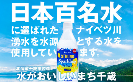 【定期便隔月6回】セコマ レモン 強炭酸水 500ml 24本 1ケース 北海道 千歳製造 飲料 炭酸 ペットボトル