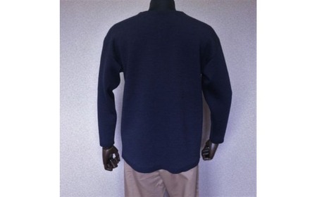 セーター スプリットネックセーター ( ネイビー・ＸＬ ) メンズ ニット ウール | 長袖 無地 カジュアル シンプル おしゃれ 男性 プレゼント ギフト 秋冬 秋 冬 新潟県 五泉市 有限会社桜井メリヤス工場