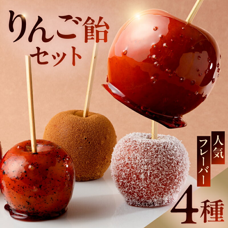 【ふるさと納税】 AERIりんご飴セット：人気フレーバー4種 岐阜県 可児市 りんご りんご飴 人気 フルーツ フレーバー プレーン 紅茶 シナモン ココナッツ スイーツ グルメ 送料無料