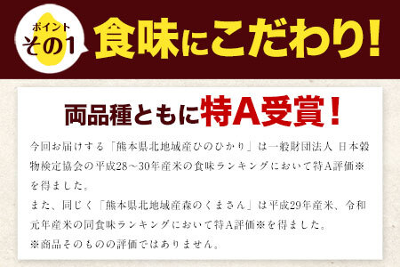 令和6年産 新米 無洗米 ひのひかり 森のくまさん 2種 食べ比べ 米 20kg 《11月-12月より出荷予定》 ヒノヒカリ お米 こめ 高レビュー 熊本県産（荒尾市産含む） 精米 荒尾市 森くま ブ