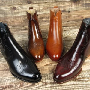 【Made in JAPAN】本革ウエスタンブーツ日本製(サイズ：24.5cm、カラー：ワイン)