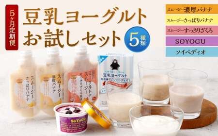 【5カ月連続定期便】豆乳ヨーグルトお試しセット 冷凍 フルーツ 果物 くだもの 豆乳 ヨーグルト スムージー 濃厚 バナナ ザクロ ブルーベリー アイス ざくろ さっぱり スッキリ すっきり 定期 定