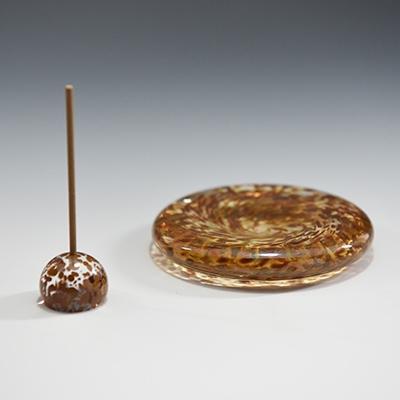 ふるさと納税 宇治田原町 玉模様ガラスお香立て　ゴールド　 |  | 02