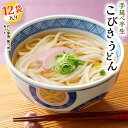 【ふるさと納税】【父の日ギフト】手延べ半生こびきうどん 12袋入り だし醤油(麺つゆ)セット（贈答用・熨斗つき）