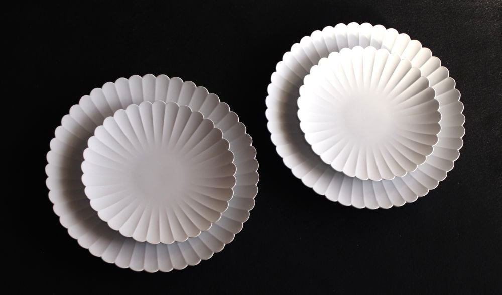 
            【セット】1616/arita japanパレスプレート(gray) 大中4枚セット<220×2，160×2>
          