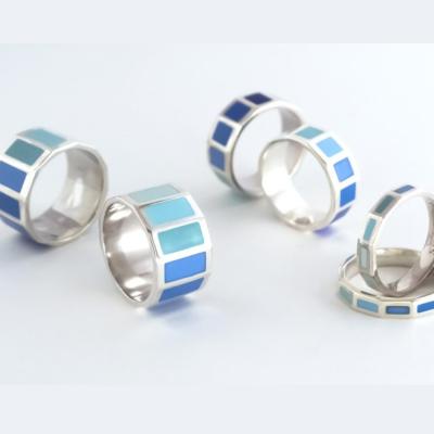 ふるさと納税 荒川区 七宝焼 エターナルリング Lサイズ ジュエリー(ブルー系)【004-008-1】 |  | 01