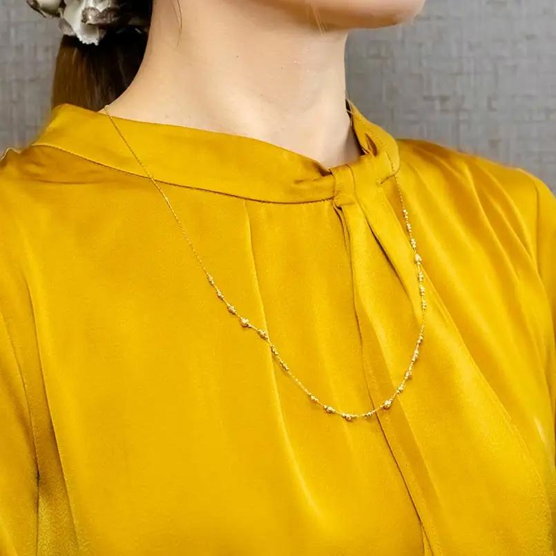 18金 ネックレス 65cm レディース カットボール ハニーミラーボール ゴールド 18k スリーカラー 3色 ロングネックレス イエローゴールド ホワイトゴールド ピンクゴールド250930an2