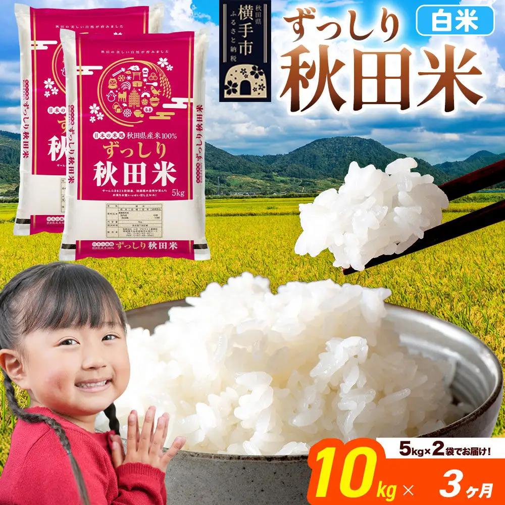 米《定期便3ヶ月》秋田県 横手市産 ブレンド米 令和7年産【白米】10kg（5kg×2袋）