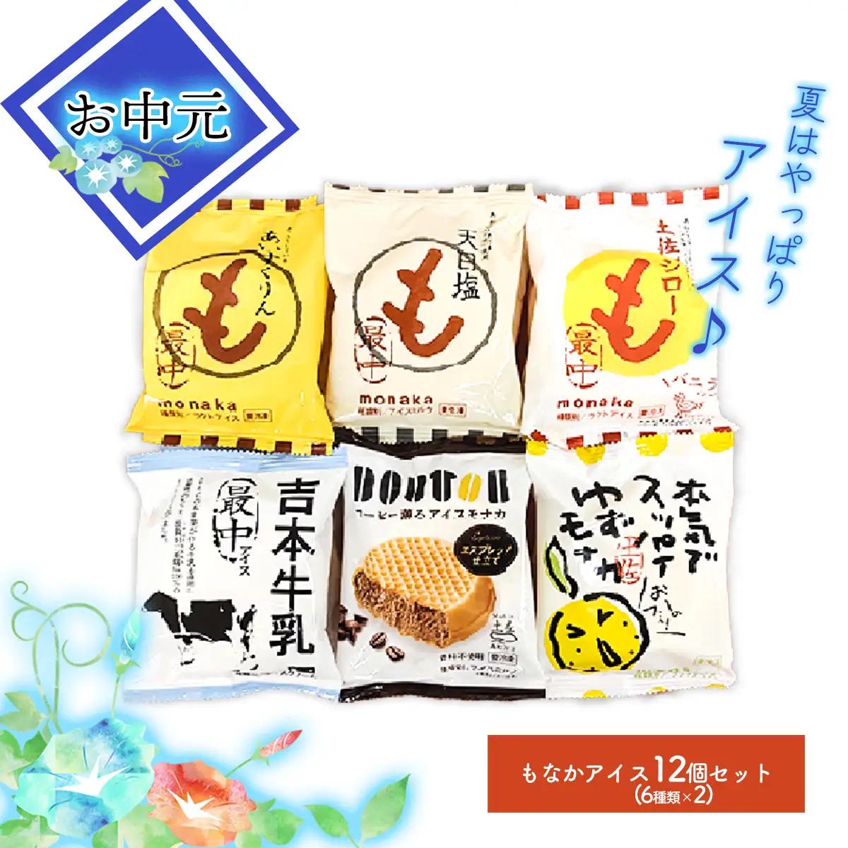 ★お中元★高知アイスの「もなかアイス」12個セット（6種類×２）