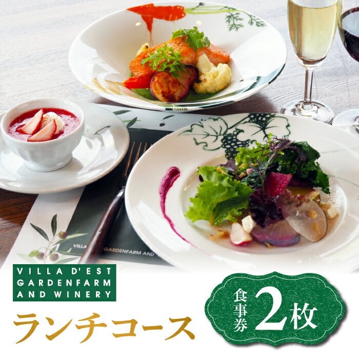 【ふるさと納税】ヴィラデスト　ガーデンファームアンドワイナリー　ランチコース食事券 レストラン フレンチ料理 要予約 ランチ トラベル ギフト プレゼント 還暦祝い 結婚 誕生日 記念日 長野県東御市