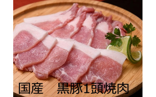 北海道 黒豚1頭焼肉セットA1250g ロース 肩ロース バラ モモ ハンバーグ 冷凍 小分け 黒豚 豚肉 お肉 肉