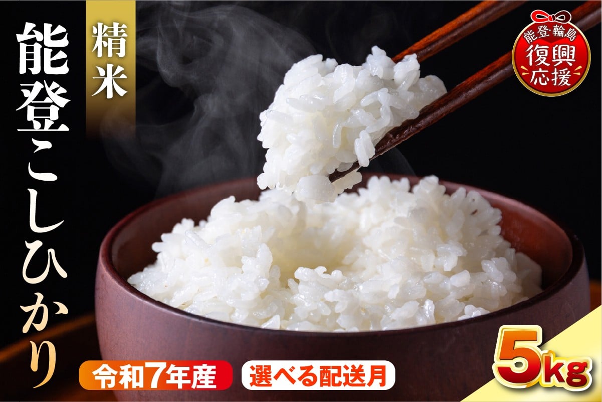 
            【選べる配送月】令和7年産　能登コシヒカリ5kg　精米　残留農薬ゼロ
          