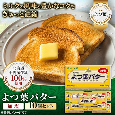 【2ヵ月毎定期便】よつ葉 加塩バター 10個セット 北海道十勝産全3回【配送不可地域：離島】