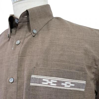 ふるさと納税 石垣市 みんさウェア ボタンダウン(ココア) 男性用 Mサイズ |  | 03