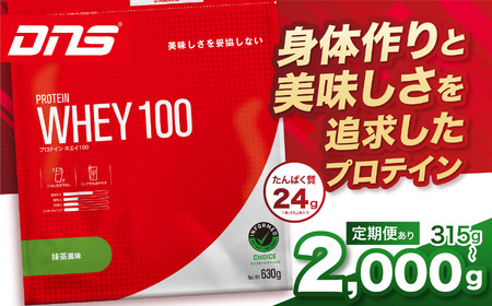 【定期便12回】DNS プロテインホエイ 100 抹茶 風味 630g