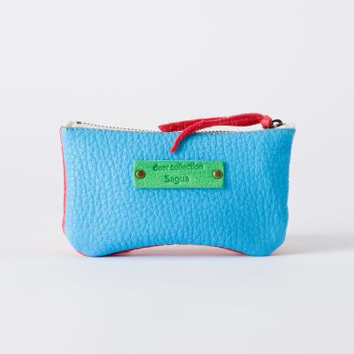 ふるさと納税 宍粟市 鹿革コレクション【露草×紅】ポーチジッパーモデル　AN2 |  | 01