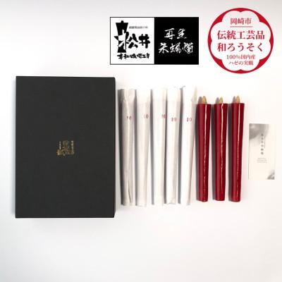 ふるさと納税 岡崎市 寺院用　10匁棒8本入り　再生朱蝋燭(R)国内産櫨蝋100%　全工程手作り〈伝統工芸品　和ろうそく〉