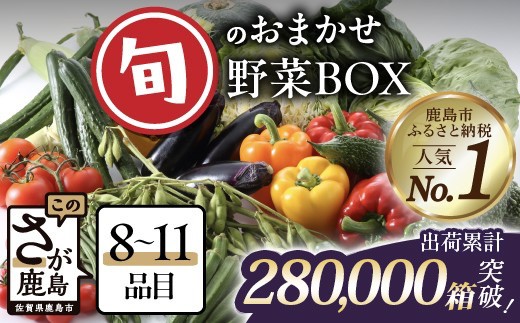 累計28万箱 野菜詰め合わせ 旬のおまかせ 野菜BOX 単品 8~11品目 | 野菜 詰め合わせ 野菜セット セット 旬 1回 お試し 定番野菜 季節野菜 新鮮野菜 フルーツ 果物 人気 おすすめ ジャガイモ 玉ねぎ キャベツ アスパラガス レンコン やさい ヤサイ 九州 佐賀県 鹿島市 AA-4
