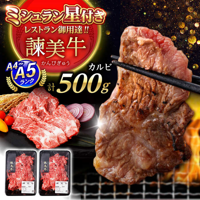 【ふるさと納税】【お歳暮ギフト】【諫早市市制施行20周年特別企画】【特Aのブランド米で育てた】諫美牛 カルビ 500g(250g×2) / 牛肉 ぎゅうにく 和牛 牛 肉 国産 かるび 焼肉 やきにく / 諫早市 / 株式会社土井農場[AHAD091]