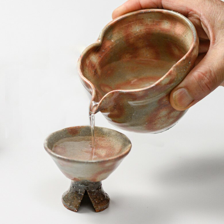 【ふるさと納税】伝統的工芸品 萩焼 酒器セット（御本手盃＆酒注ぎ小）・紙箱入