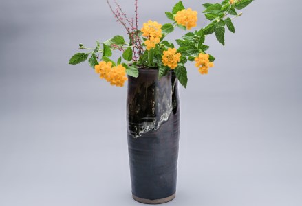 黒薩摩 花器 長太郎焼 IB019-006 花器 花器