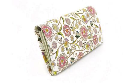 【文庫屋大関】束入れ ダリア＜ベリーピンク＞【皮革工芸品】 財布 お札 お札入れ 長財布 カード 小銭 牛革 手作り 日本製 墨田区 東京都