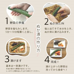 竹ぬか床 1kg たしぬか セット 糠床 ぬか漬け 発酵食品 容器付き ぬか床 混ぜないぬか床 魔法のぬか床 自宅ぬか床 ぬか床セット ぬか床と足しぬか 国産ぬか床 竹炭パウダー入りぬか床