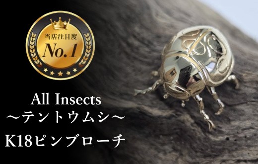 
                  【18金ピンブローチ】テントウムシ   幻の昆虫アートジュエリーAll insects【個数限定】CB-84
                