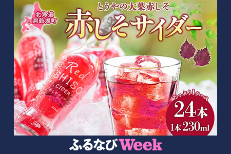 【ふるなびWEEK対象】北海道 赤しそ サイダー 230ml×24本 10月末までお届け シソ しそ 大葉赤紫蘇 炭酸 さっぱり ポリフェノール 契約農家 手詰み 産地直送 ピュアフーズとうや 送料無料 飲料類 炭酸飲料 果実飲料 ジュース
