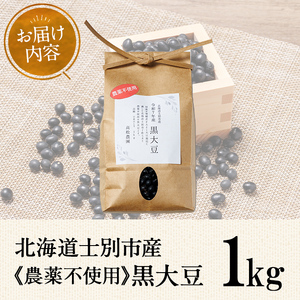 【A7128】《農薬不使用》北海道士別市産 黒大豆 (計1kg) 数量限定 国産 北海道産 道産 大豆 豆 【高松農園】
