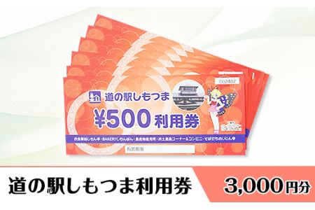 道の駅しもつま利用券（3,000円分）【 道の駅利用券 下妻市利用券 お土産利用券 食事利用券 農産物利用券 】