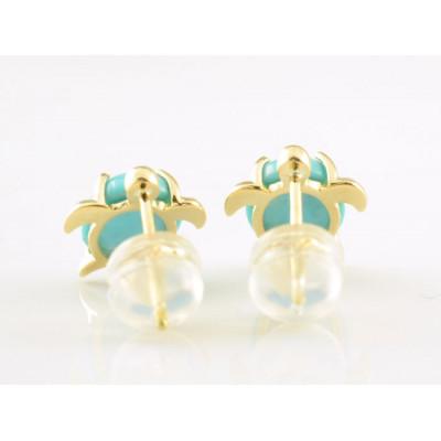 ふるさと納税 中央市 K18　ターコイズ　ホヌピアス　亀　イエローゴールド |  | 03