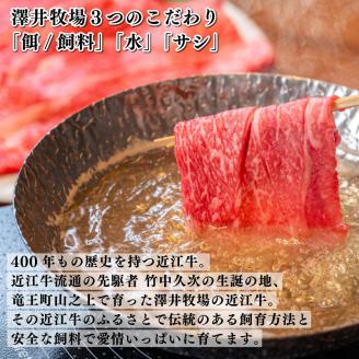 近江牛 すき焼き しゃぶしゃぶ 500g 冷凍 黒毛和牛 和牛 牛肉 ブランド和牛 霜降り 赤身 ロース カタ モモ 盛り合わせ ブランド 肉 三大和牛 贈り物 滋賀県 竜王町 澤井牧場