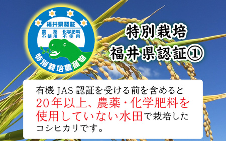 【先行予約】【12ヶ月連続お届け】【令和8年産 新米】有機JAS認証 オーガニックコシヒカリ 玄米 5kg×1袋×12ヶ月（計60kg）【2026年10月から順次発送】