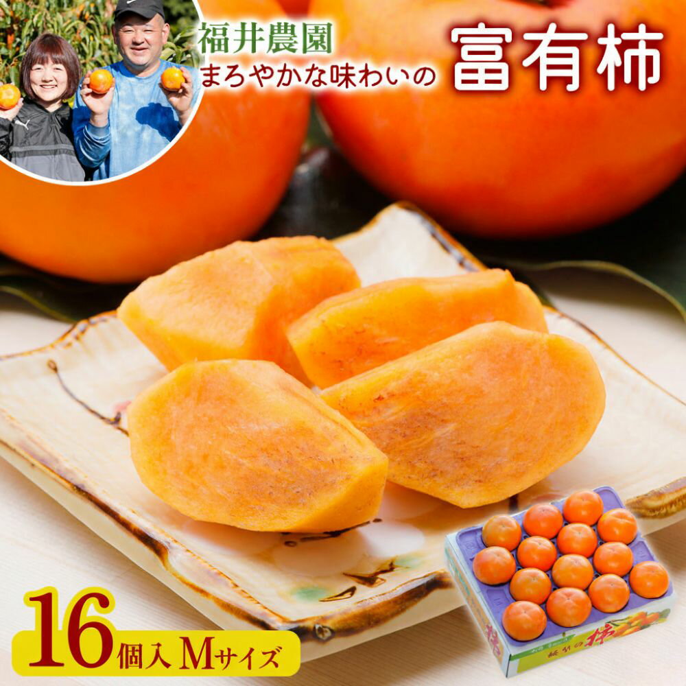 【ふるさと納税】【先行予約】《柿の王様》令和8年産 富有柿 Mサイズ (16個入) ｜令和8年産 福井農園 柿 かき 富有柿 フルーツ カキ 果物 化粧箱 入り くだもの 産地直送 岐阜県 本巣市 特産 8000円