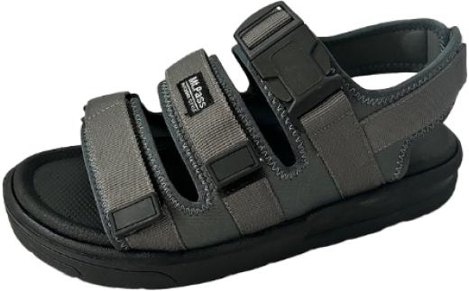 メンズ ベルト付きサンダル　MMH1878　（グレー、L）