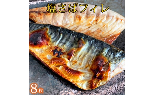 
塩さばフィレ 8枚入（真空パック入）/さば サバ 鯖 フィレ 切り身 切身 魚 海鮮 焼き魚 おかず
