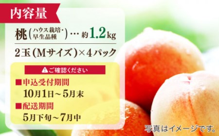 【2026年5月下旬-発送】桃 小玉 ハウス桃 約1.2kg [SBS007]