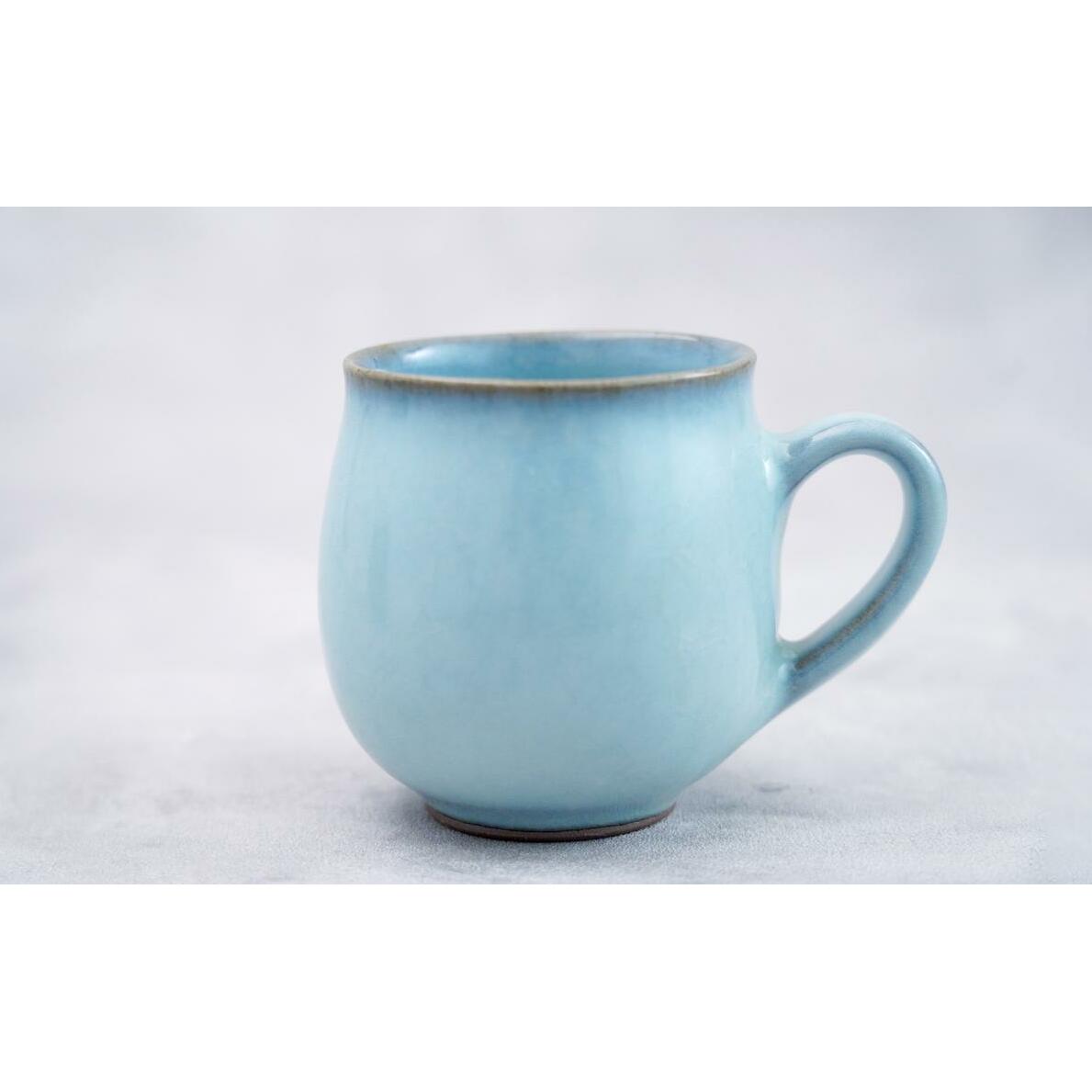 有田焼 月白丸 マグカップ 食器 青磁 マグカップ ふっくら マグカップ やわらか マグカップ ブルー マグカップ 作家 マグカップ 梶原大敬 茂正工房 A20-4_イメージ4
