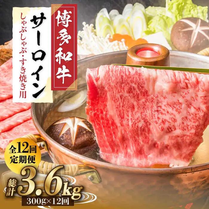 【全12回定期便】 サーロイン しゃぶしゃぶ すき焼き用 300g 牛肉 肉 [ABBP084] シャブシャブ