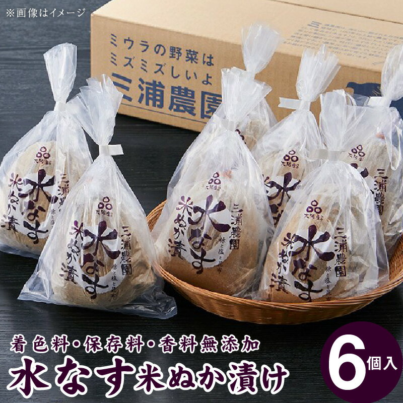【ふるさと納税】【2025年11月以降発送】 着色料・保存料・香料無添加水なす 米ぬか漬 6個入 先行予約
