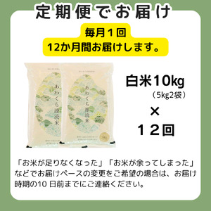 《令和6年産新米先行予約・9月ごろよりお届け開始》【12回定期便】白米 10kg 令和6年産 あきたこまち 岡山 あわくら源流米 K-bg-DDZA