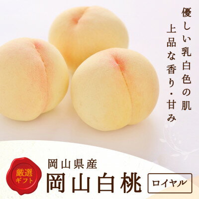【ふるさと納税】岡山県産　白桃 8玉(2kg以上) 等級:ロイヤル 化粧箱入り【配送不可地域：離島・北海道・沖縄県】【1546676】
