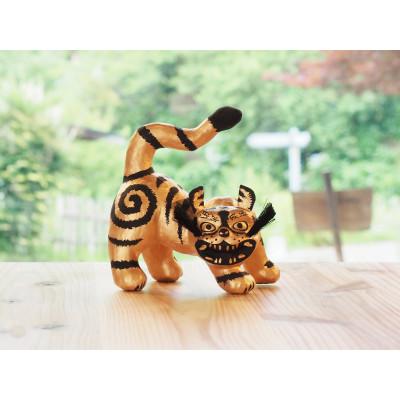 ふるさと納税 郡山市 【ふるさと納税】腰高とら(こしだかとら)セット Sサイズ 金黒・黒金 伝統工芸品 張り子 干支 寅年 |  | 01