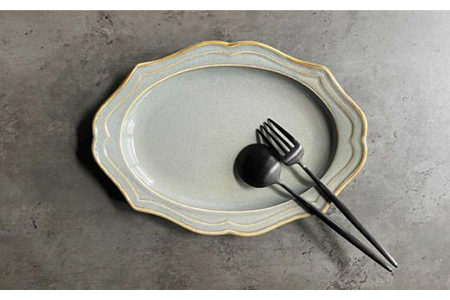 【美濃焼】fiorire-フィオリーレ- オーバルプレート×オーバルボウル 4点セット（indigoblue×iceblue）【Felice-フェリーチェ-藤田陶器】食器 楕円皿 パスタ皿 サラダボウ