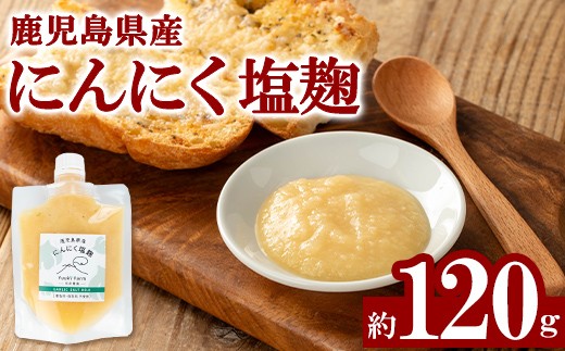 P93002 農家直送 鹿児島県産 にんにく塩麹(約120g) 鹿児島 国産 ニンニク 大蒜 ガーリック 塩麹 塩こうじ 薬味 発酵 小分け【悠希農園】