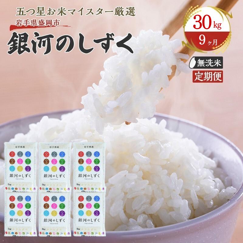 【9か月定期便】盛岡市産銀河のしずく【無洗米】30kg×9か月