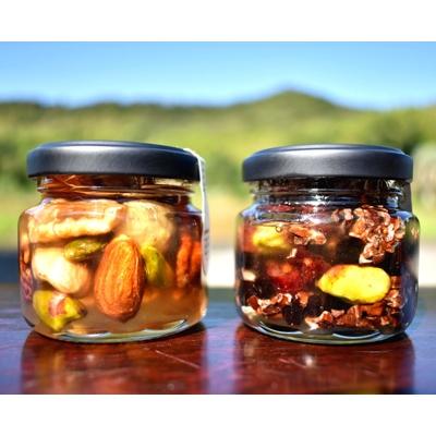 ふるさと納税 海南市 ナッツ・ドライフルーツの蜂蜜漬け　峠プレミアム小瓶2種セット【萌(MOE)】【玄(KURO)】　 |  | 01